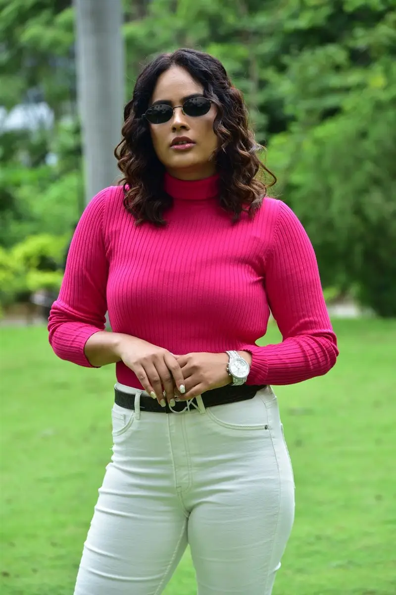 Nandita Swetha In Pink Top White Pant